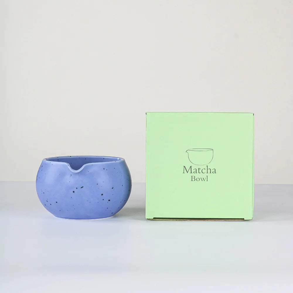 Ceramic Matcha Bowl with Pouring Spout 13.5cm Traditional Japanese Green Tea Chawan