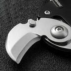 Mini Hiking Survival Keychain Tool Metal Compact with Knife Saw Fire Starter Compass