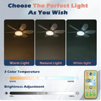 Flower Pattern Energy Saving Ceiling Fan Lamp with Remote Control LED Light Modern 6-Blade Quiet Operation