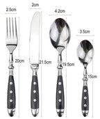 Nietengriff Stainless Steel Cutlery Set with Rivet Handles 4-Piece Fork Knife Spoon Set