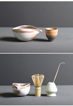 Traditional Matcha Tea Set Bamboo Whisk Ceramic Bowl Wooden Spoon for Authentic Tea Ceremony
