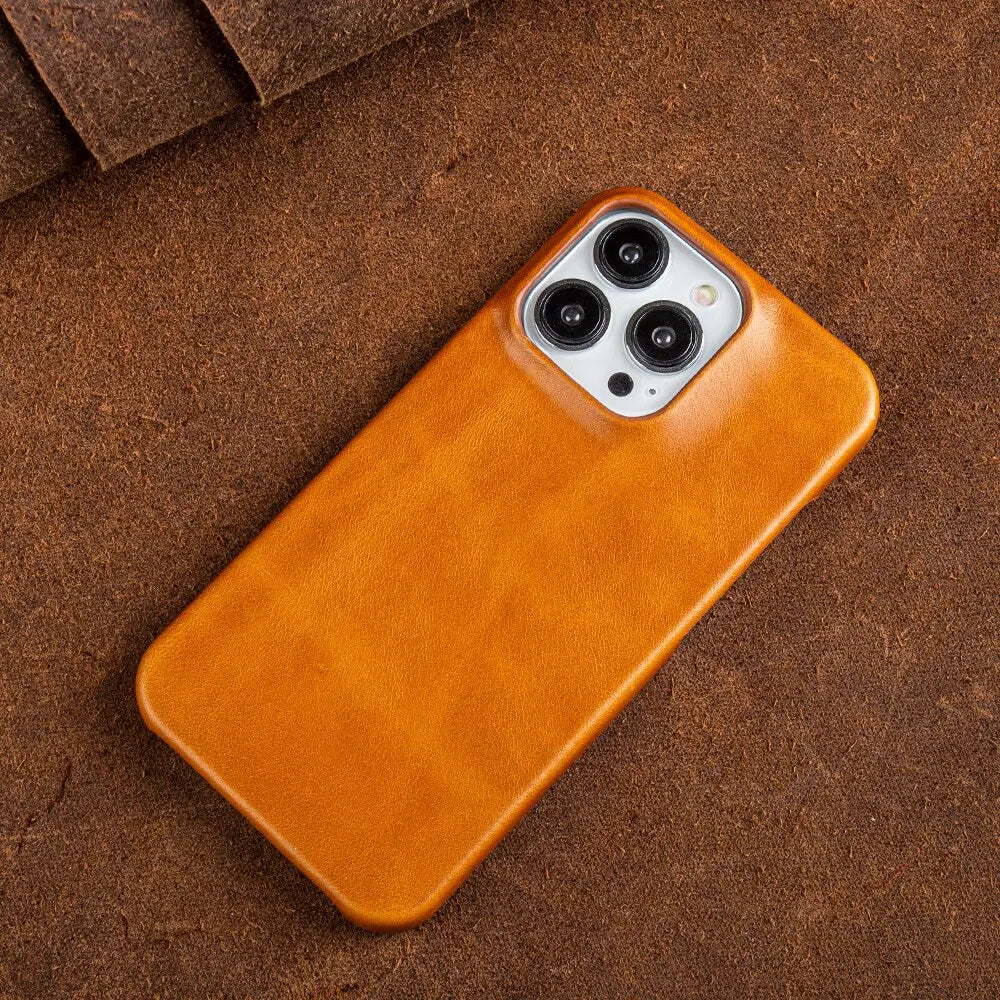 RoyalLeather Handmade Genuine Cowhide Leather iPhone Case Slim Protective Cover