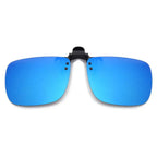 Polarized Clip-On Sunglasses Metal Vintage Square Frame UV400 Lens Glare Protection
