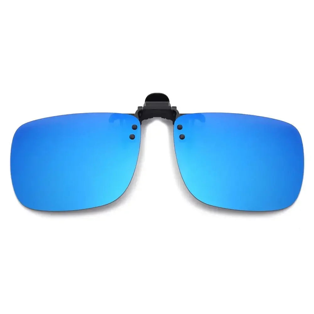 Polarized Clip-On Sunglasses Metal Vintage Square Frame UV400 Lens Glare Protection