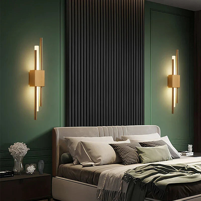 Nordic LED Wall Lamp Modern Metal Acrylic Wall Sconce Up Down Light Black Gold Finish