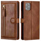 Premium Leather iPhone Flip Wallet Case with Card Slots and Stand Compatible with iPhone 11 to 16 Pro Max