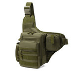 Multi-Pocket Compact Hiking Chest Bag 600D Oxford Nylon Water Resistant Crossbody Shoulder Bag