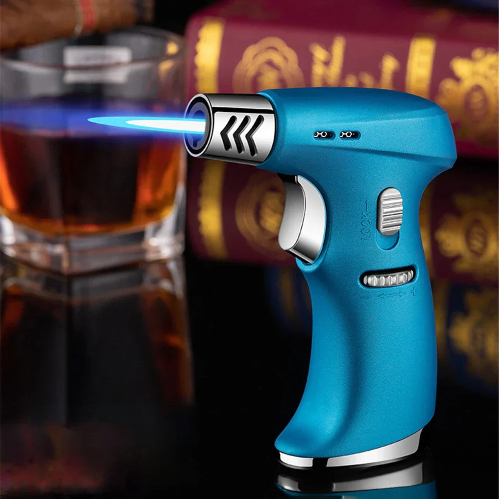 Portable Butane Torch Jet Flame Lighter Windproof Metal Outdoor Camping Cooking Ignition Tool