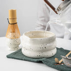 Matcha Tea Set 7-Piece Bamboo and Ceramic Traditional Japanese Green Tea Brewing Kit
