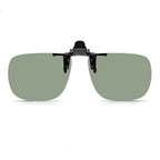 Polarized Clip-On Sunglasses Metal Vintage Square Frame UV400 Lens Glare Protection