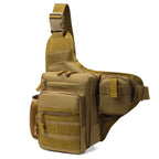 Multi-Pocket Compact Hiking Chest Bag 600D Oxford Nylon Water Resistant Crossbody Shoulder Bag