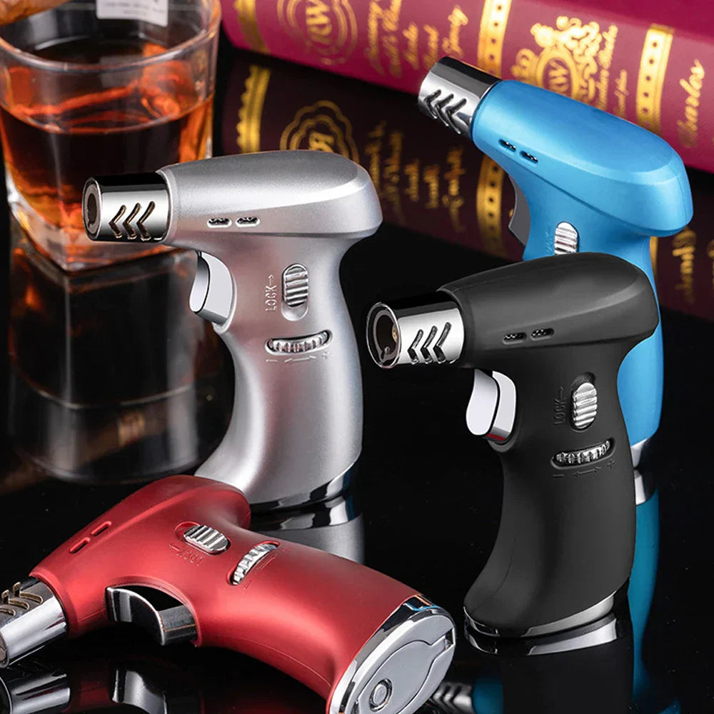 Portable Butane Torch Jet Flame Lighter Windproof Metal Outdoor Camping Cooking Ignition Tool
