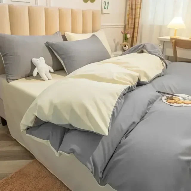 Reversible Bedding Set Soft Breathable Duvet Cover 78x90 Inch Scandinavian Design
