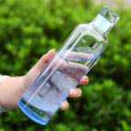 Heat-Resistant Glass Water Bottle with Time Scale and Leak-Proof Lid 22oz