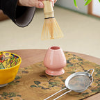 Matcha Tea Set 6-Piece Ceramic and Bamboo Traditional Japanese Green Bowl and Whisk