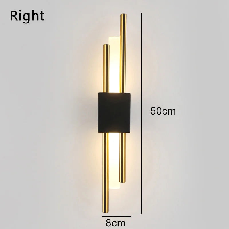 Nordic LED Wall Lamp Modern Metal Acrylic Wall Sconce Up Down Light Black Gold Finish
