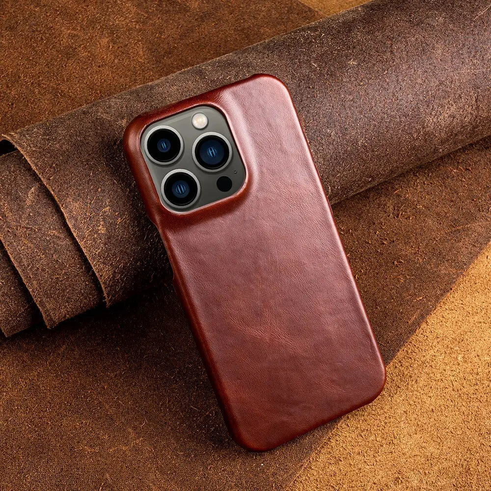RoyalLeather Handmade Genuine Cowhide Leather iPhone Case Slim Protective Cover