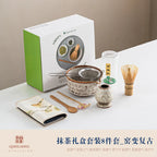Matcha Tea Set 8-Piece Ceramic Bowl Bamboo Whisk Traditional Japanese Tea Ceremony