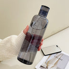 Heat-Resistant Glass Water Bottle with Time Scale and Leak-Proof Lid 22oz