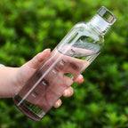 Heat-Resistant Glass Water Bottle with Time Scale and Leak-Proof Lid 22oz