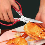 Japanese Stainless Steel Kitchen Scissors Shears with Ergonomic Aluminum Alloy Grip Red 23cm