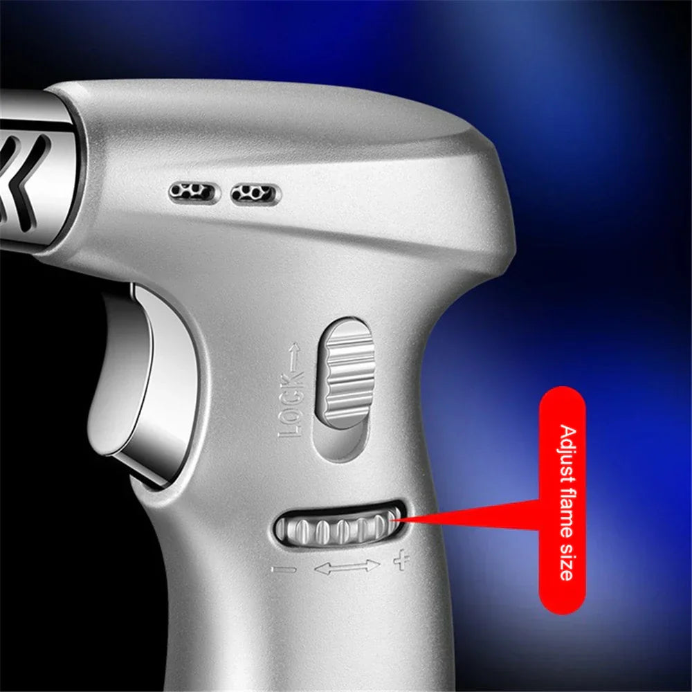 Portable Butane Torch Jet Flame Lighter Windproof Metal Outdoor Camping Cooking Ignition Tool