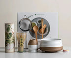 8-Piece Matcha Tea Set Ceramic Bowl Bamboo Whisk Frother Sakura Design Traditional Ceremony