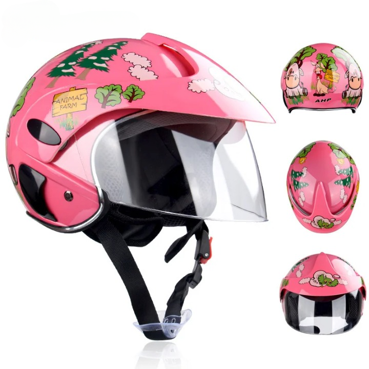 Kids Motocross Helmet Full Face ABS Lightweight Adjustable Straps Ages 3-9 Blaze Colors
