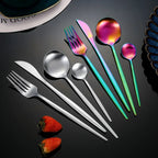RefinedTable 30-Piece Cutlery Set Stainless Steel Dining Flatware Spoons Forks Knives