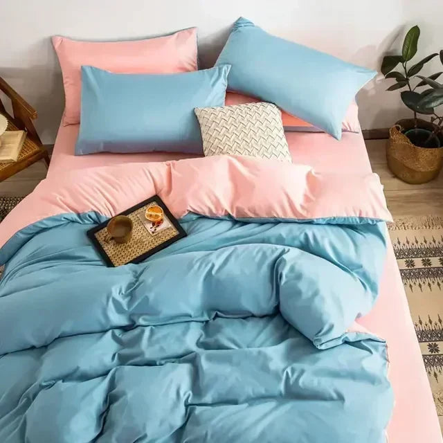 Reversible Bedding Set Soft Breathable Duvet Cover 78x90 Inch Scandinavian Design