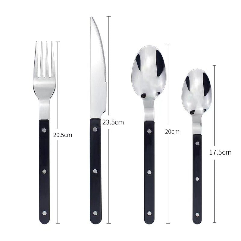 Harrow Bistro 24-Piece Cutlery Set Western Engraved Design Durable Dinnerware for 6
