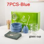 Matcha Tea Set 7-Piece Bamboo and Ceramic Traditional Japanese Green Tea Brewing Kit