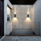 Modern Waterproof LED Outdoor Wall Light Aluminum Black Rectangular Hardwired