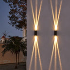Modern Waterproof LED Outdoor Wall Light Aluminum Black Rectangular Hardwired
