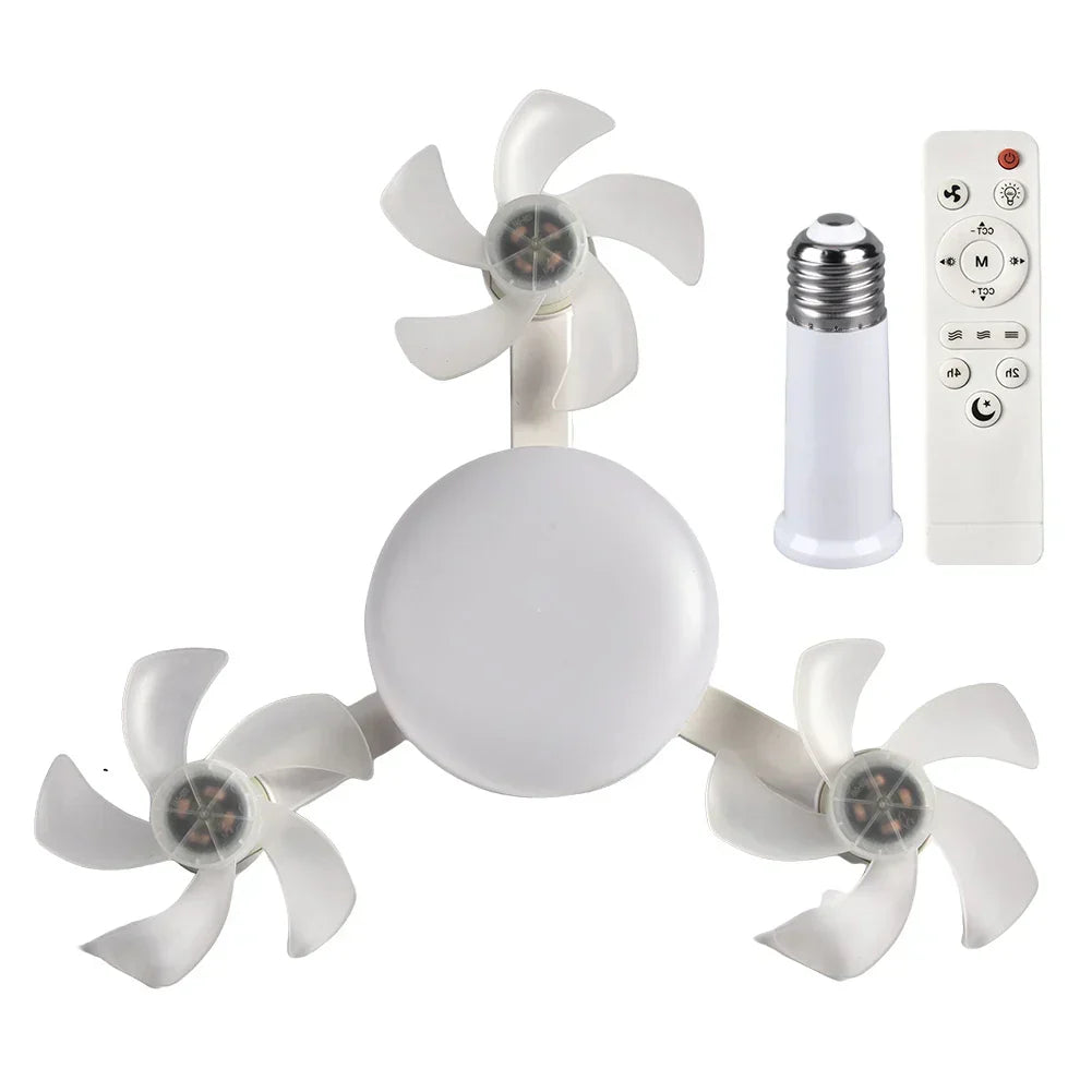 Multi Cooler Fast Ceiling Fan Light with Foldable Blades and Remote Control LED Lighting