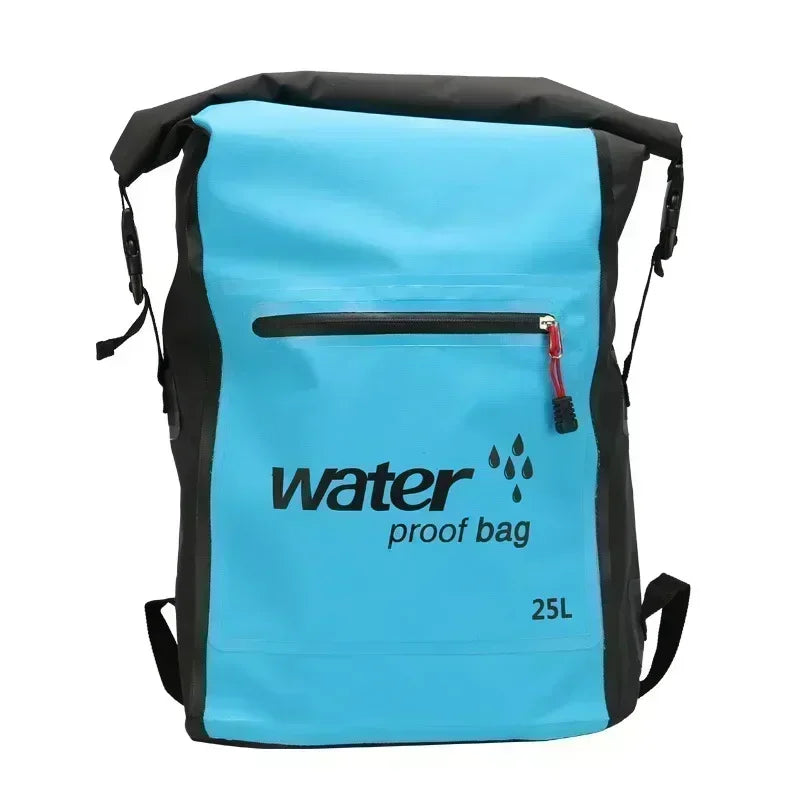 Waterproof Breathable Backpack 25L Roll-Top Closure PVC Mesh for Kayaking Trekking Outdoor Adventures