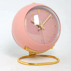 Minimalist Scandinavian Desk Clock Silent Quartz Movement Glowing Hands Metal Plastic Compact Design