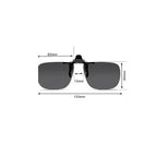 Polarized Clip-On Sunglasses Metal Vintage Square Frame UV400 Lens Glare Protection