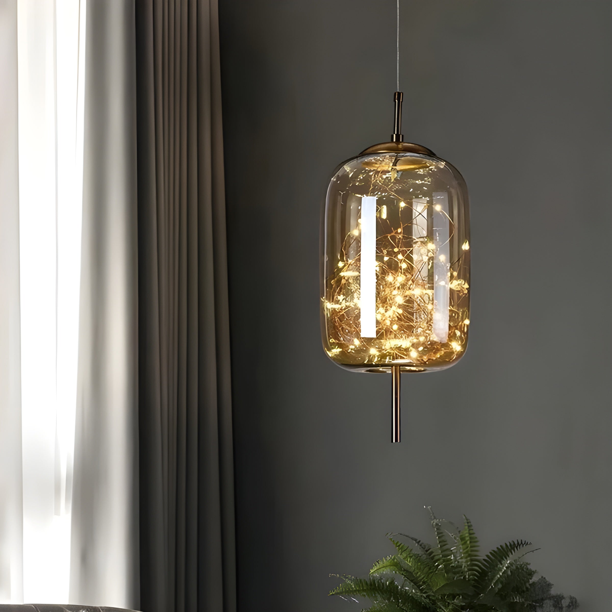 CrystalBeam Modern LED Pendant Light Star Design Glass Dimmable Cord Pendant Lamp