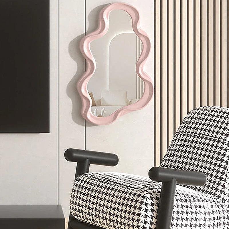 Spiegelia Cloud-Shaped Decorative Wall Mirror ABS Material 26x41 cm for Living Room Bedroom Bathroom