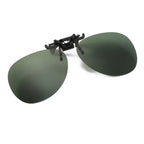 Polarized Clip-On Sunglasses Metal Vintage Square Frame UV400 Lens Glare Protection