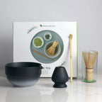 Japanese Matcha Bowl Set Ceramic Ombre Spout with Bamboo Whisk and Scoop Medium Size