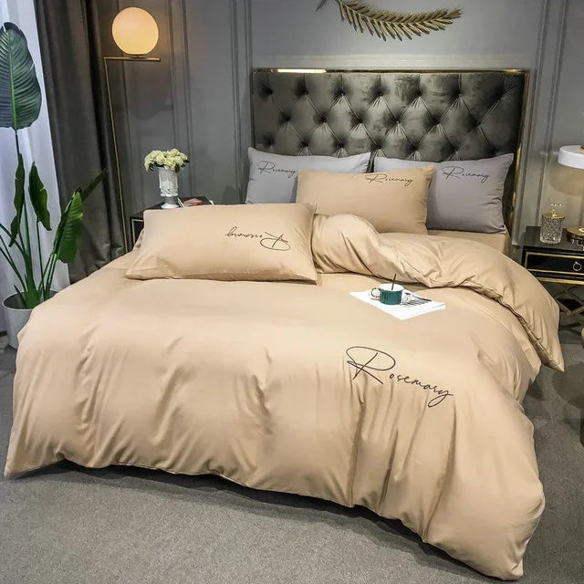 Harrow Luxury Embroidered Duvet Cover Soft Breathable Fabric 86.6x94.5 Inches Multiple Colors
