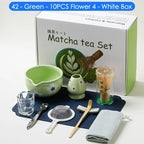 Japanese Matcha Tea Set 10-Piece Bamboo and Ceramic Traditional Japanese Tea Ceremony Kit