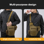 Multi-Pocket Compact Hiking Chest Bag 600D Oxford Nylon Water Resistant Crossbody Shoulder Bag
