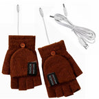 USB Rechargeable Heated Gloves Warm Wave Technology Unisex Knitted Winter Gloves One Size