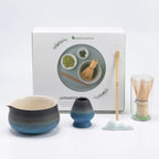 Japanese Matcha Tea Set Ceramic Bowl Bamboo Whisk Spoon Holder Strainer Traditional Green