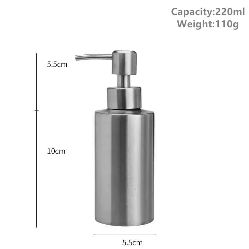 Elegant Stainless Steel Hand Pump Soap Dispenser Refillable Glossy Finish 250ml 350ml 550ml