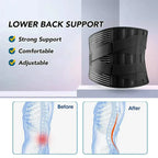 OrthoFlexa Back Support Belt 360° Lumbar Brace with Memory Aluminum & Steel Springs Adjustable Black Gray