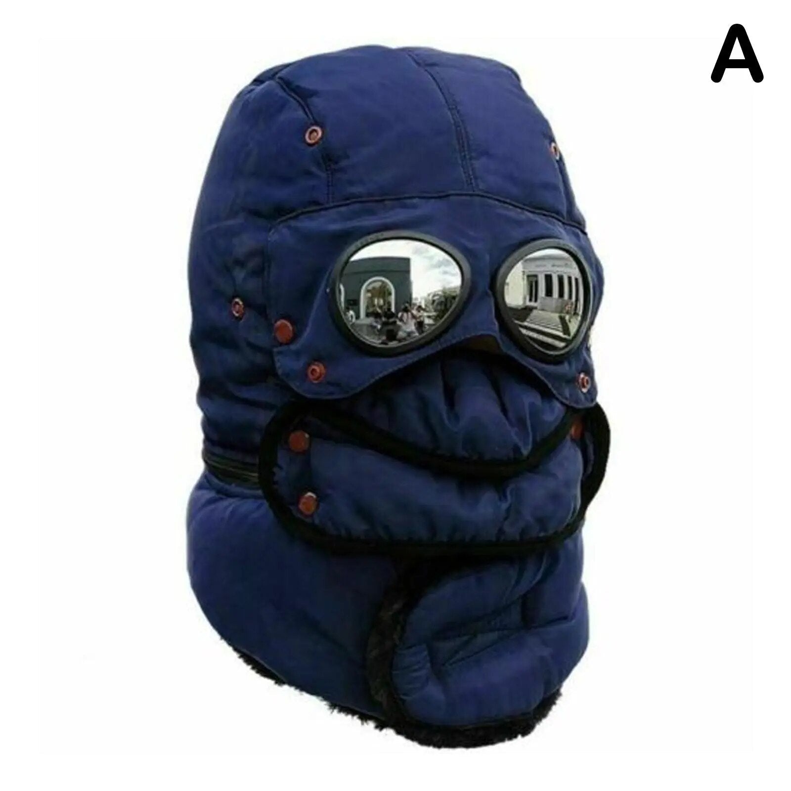 Thermal Windproof Face Covering Beanie Soft Cotton Polyester Blend Winter Hat